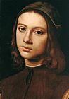 Pietro Perugino Canvas Paintings - Portrait of a Young Man (detail)